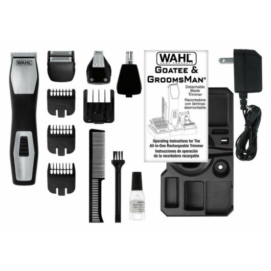 Tondeuse Corps Wahl Body Groomer Pro Sans Fil 60min Sec 4 Sabots Lames Auto-affûtées