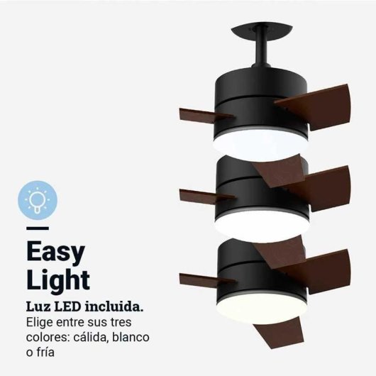Ventoinha de Teto com Luz Universal Blue Bora 55W 132cm Motor DC Silenciosa Comando