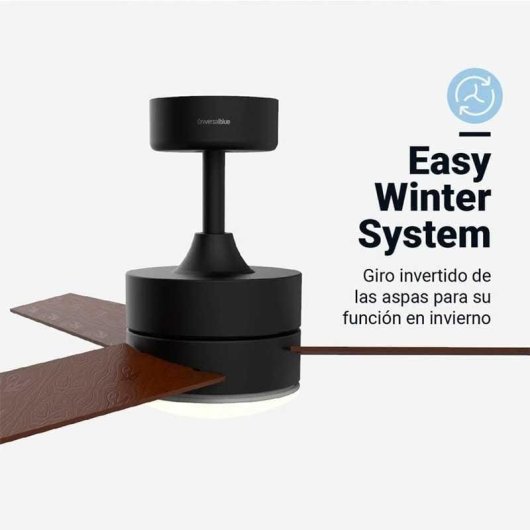 Ventilatore da Soffitto con Luce Universal Blue Bora 4052BDC 55W 132cm Telecomando Ultra Silenzioso Funzione Inverno