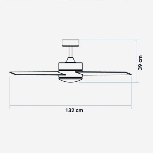 Ventilatore da Soffitto con Luce Universal Blue Bora 4052BDC 55W 132cm Telecomando Ultra Silenzioso Funzione Inverno