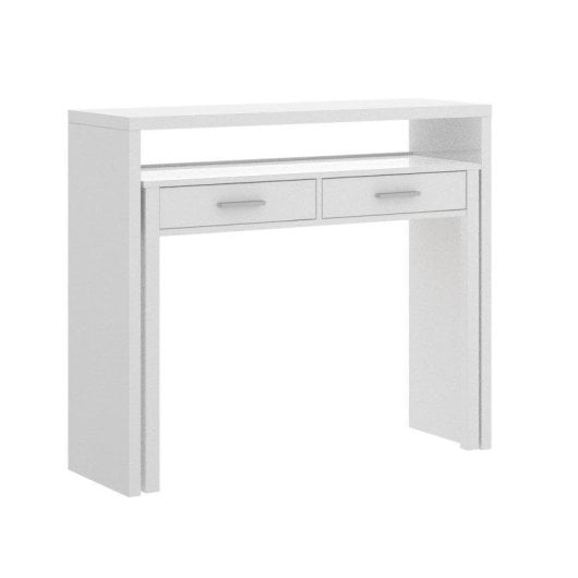 Mesa de escritorio Dekit Seven extensible 88x99x37 cm blanco brillo