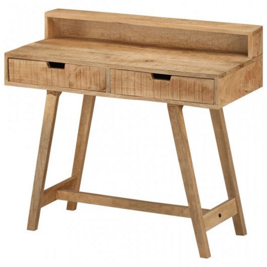 VidaXL Escritorio de Madera Rugosa y Mango 100x45x90cm