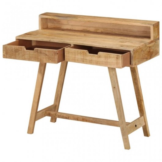 VidaXL Escritorio de Madera Rugosa y Mango 100x45x90cm