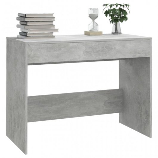 VidaXL Bureau en aggloméré 101x50x76,5 cm Gris béton