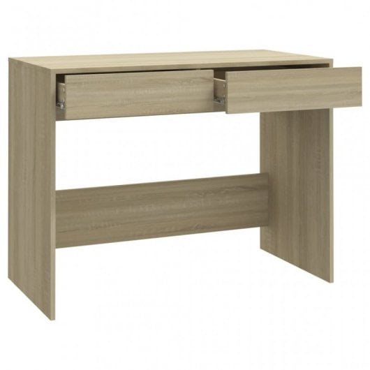 VidaXL Bureau en aggloméré 101x50x76,5 cm Chêne