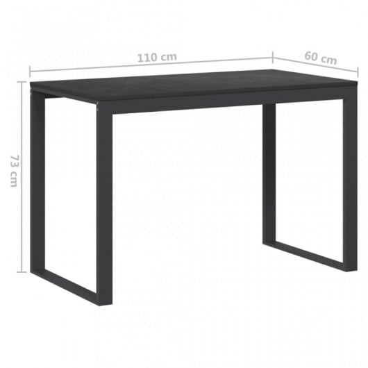 VidaXL Bureau d'ordinateur en aggloméré 110x60x73cm Noir