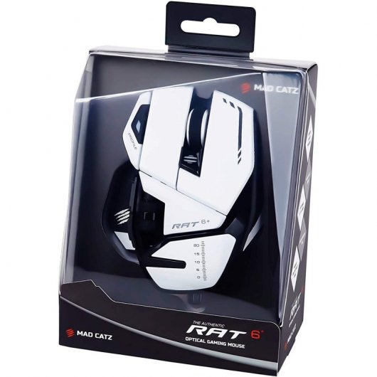 Mad Catz R.A.T. 6+ Souris de jeu 12 000 DPI RVB Blanc