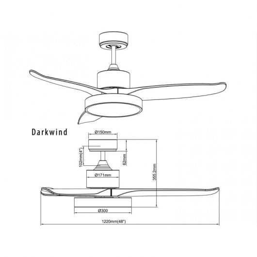 Firstline Ventilador de Techo con Motor DC y Luz LED