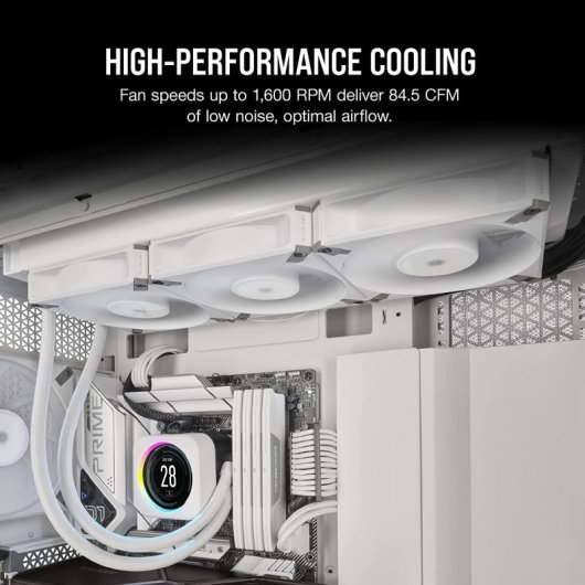 Corsair AF140 Elite 140 mm PWM Ventilador con Rodamiento Dinámico Líquido 140mm Blanco