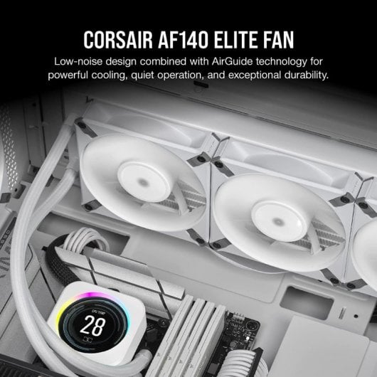 Corsair AF140 Elite 140 mm PWM Ventilador con Rodamiento Dinámico Líquido 140mm Blanco