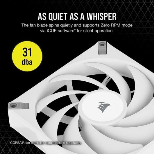 Corsair AF120 Elite 120 mm PWM Liquid Dynamic Bearing Ventilateur 120 mm Blanc