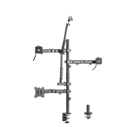 Kimex Streaming Soporte de Mesa para Monitor Luz Cámara y Micrófono de 17" a 32"