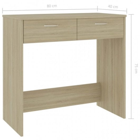 Mesa de aglomerado VidaXL Sonoma 80x40x75cm Carvalho