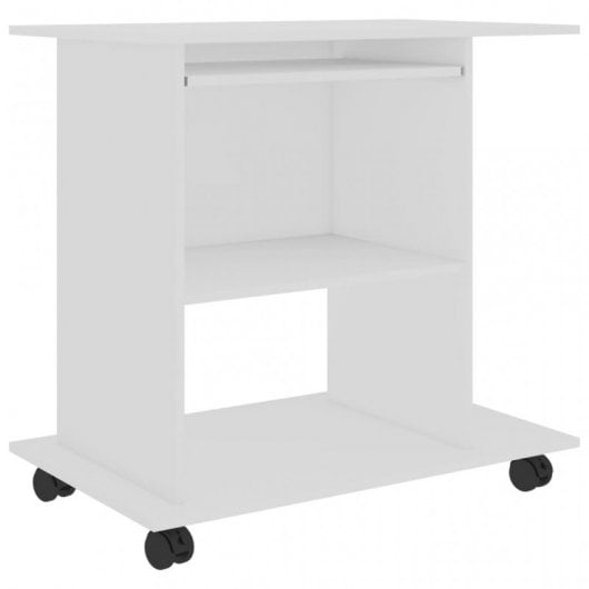 VidaXL Table d'ordinateur en aggloméré 80x50x75cm Blanc