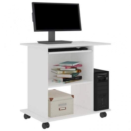 VidaXL Table d'ordinateur en aggloméré 80x50x75cm Blanc
