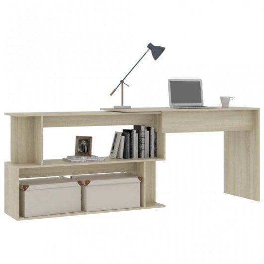 aglomerado de mesa de canto vidaXL 200x50x76cm carvalho