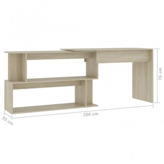 aglomerado de mesa de canto vidaXL 200x50x76cm carvalho