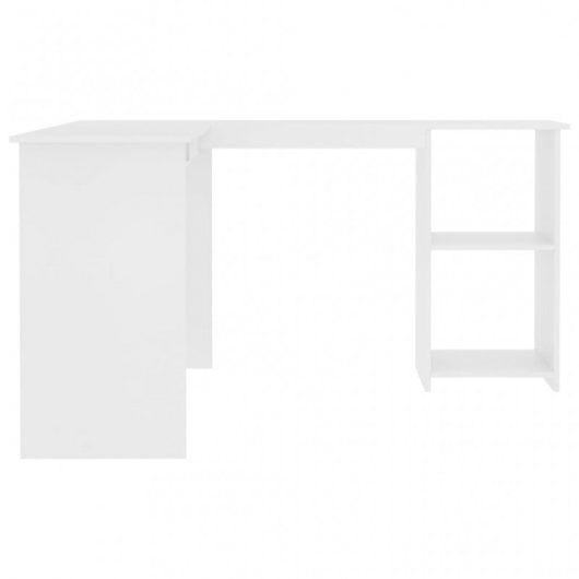 vidaXL Escritorio forma de L madera contrachapada blanco 120x140x75 cm