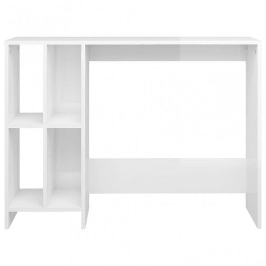 VidaXL Bureau pour ordinateur portable Aggloméré 102,5x35x75cm Blanc brillant