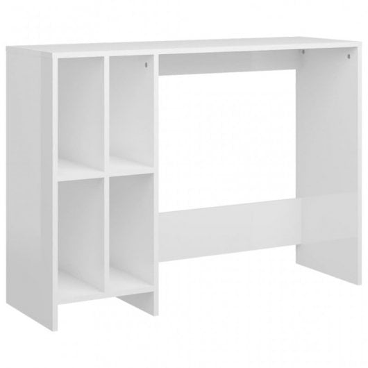 VidaXL Bureau pour ordinateur portable Aggloméré 102,5x35x75cm Blanc brillant