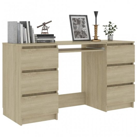 VidaXL Scrivania in truciolato 140x50x77 cm Quercia/Sonoma