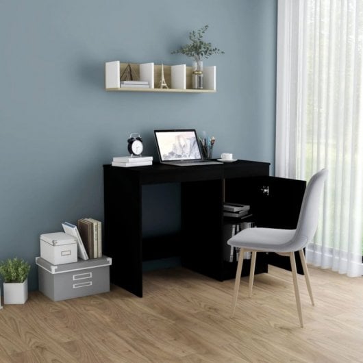 VidaXL Bureau en aggloméré 100x50x76cm Noir