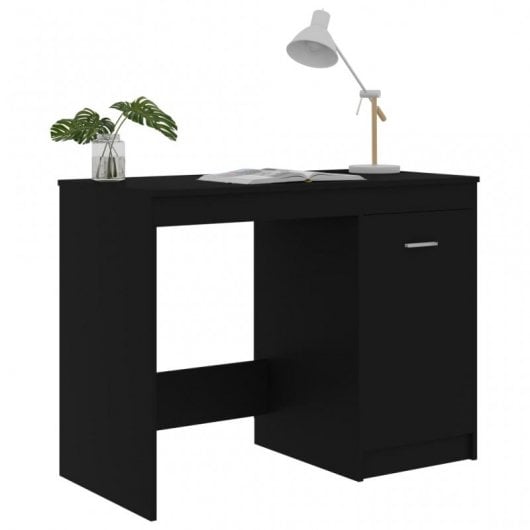 VidaXL Bureau en aggloméré 100x50x76cm Noir