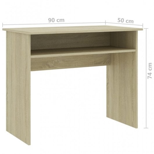 VidaXL Bureau en aggloméré 90x50x74 cm Chêne/Sonoma