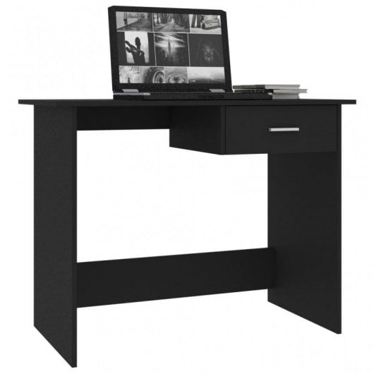 vidaXL Escritorio de aglomerado negro 100x50x76 cm
