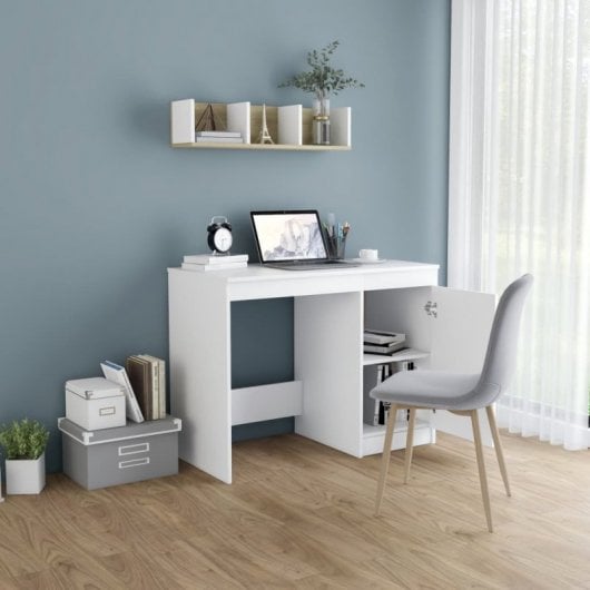 secretária vidaXL aglomerado 100x50x76cm branco