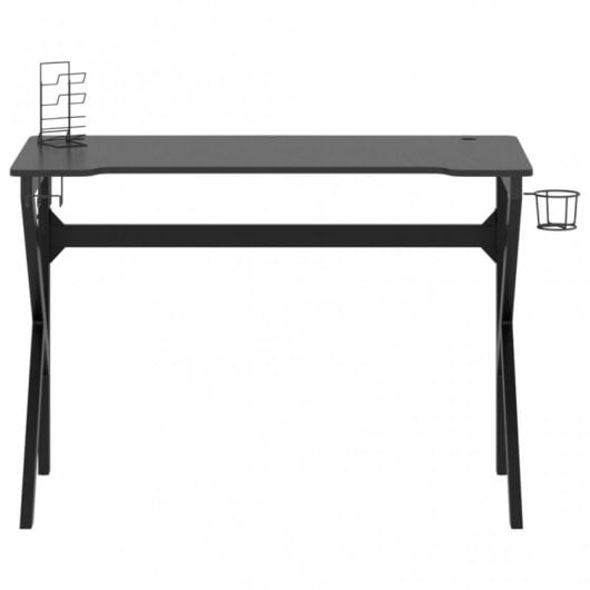 VidaXL Bureau de jeu avec pieds en forme de K 110x60x75cm Noir