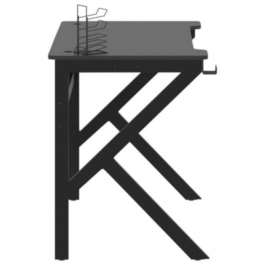 VidaXL Bureau de jeu avec pieds en forme de K 110x60x75cm Noir