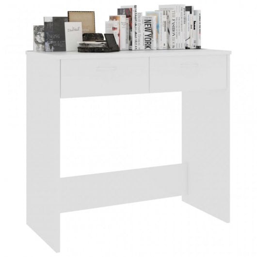 VidaXL Bureau en aggloméré 80x40x75cm Blanc