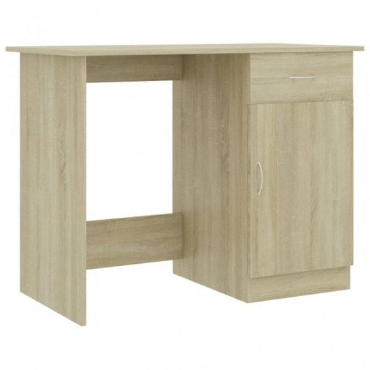 VidaXL Bureau en aggloméré 100x50x76 cm Chêne/Marron