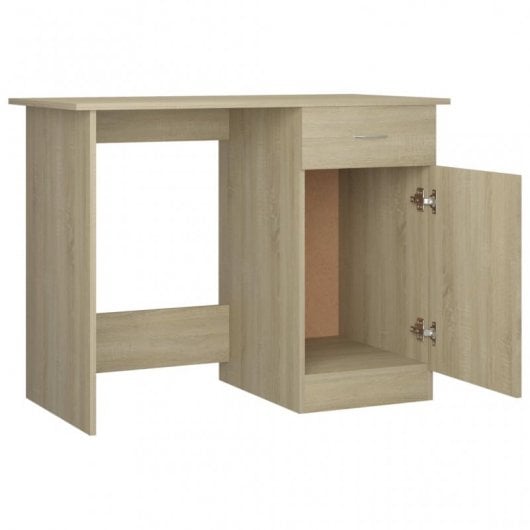 VidaXL Bureau en aggloméré 100x50x76 cm Chêne/Marron