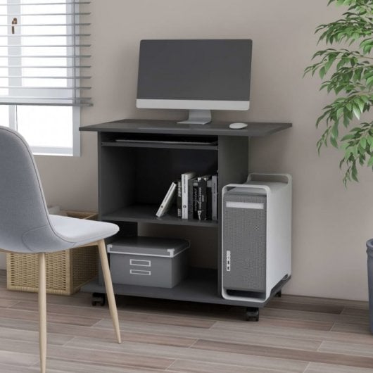 VidaXL Mesa de Ordenador Aglomerado 80x50x75cm Gris