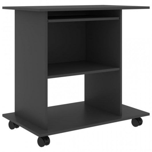 VidaXL Mesa de Ordenador Aglomerado 80x50x75cm Gris