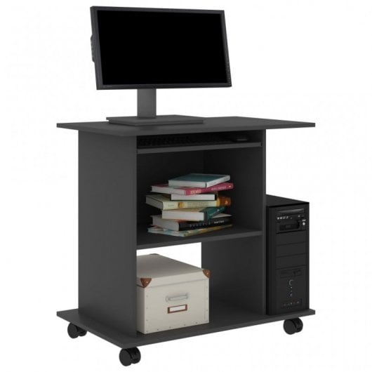 VidaXL Mesa de Ordenador Aglomerado 80x50x75cm Gris