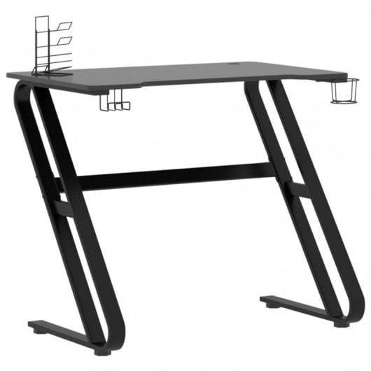 VidaXL Bureau de jeu avec pieds en Z 90x60x75cm Noir