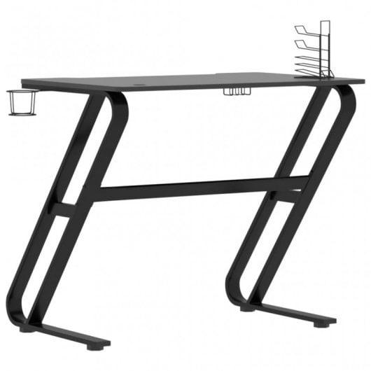 VidaXL Bureau de jeu avec pieds en Z 90x60x75cm Noir