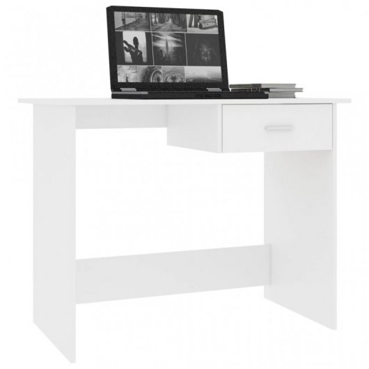 VidaXL Escritorio de Oficina Aglomerado 100x50x76cm Blanco