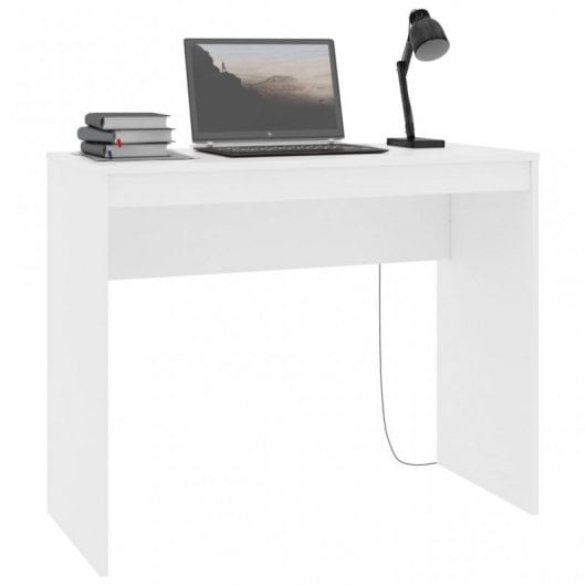 vidaXL Escritorio de madera contrachapada blanco 90x40x72 cm
