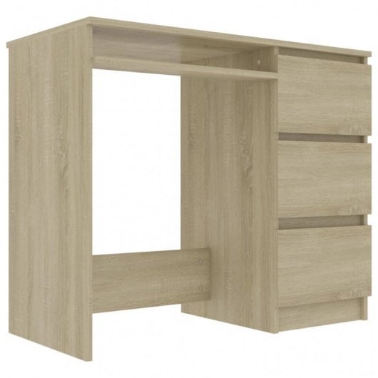 VidaXL Bureau en aggloméré 90x45x76 cm Chêne/Sonoma