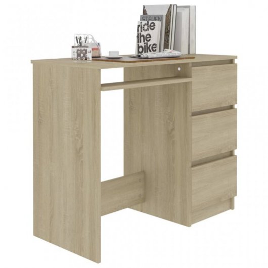 VidaXL Bureau en aggloméré 90x45x76 cm Chêne/Sonoma