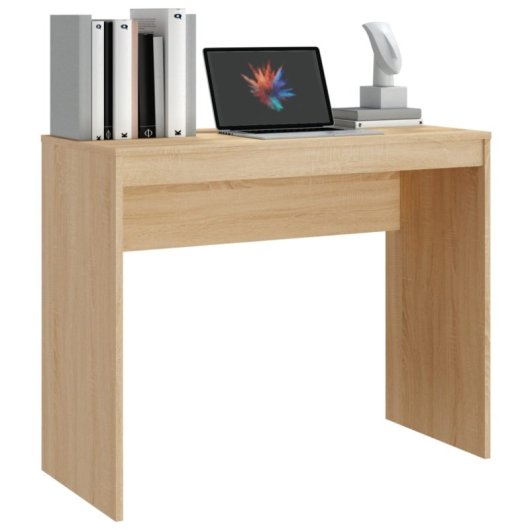 vidaXL Escritorio de madera contrachapada color roble 90x40x72 cm