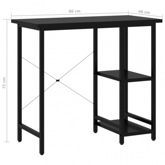 Mesa de Computador VidaXL MDF 80x40x72cm Preto