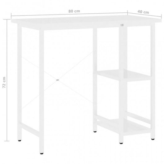 VidaXL Bureau d'ordinateur MDF 80x40x72cm Blanc