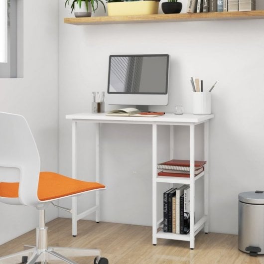 VidaXL Bureau d'ordinateur MDF 80x40x72cm Blanc