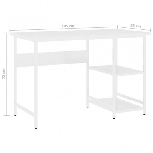 VidaXL Bureau d'ordinateur MDF 105x55x72 cm Blanc