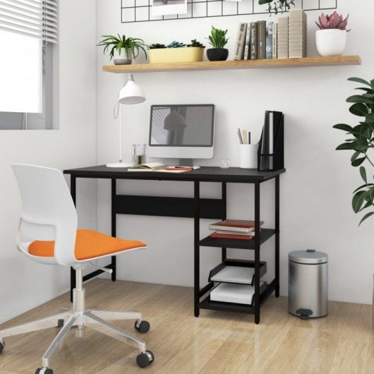 VidaXL Escritorio para Ordenador de MDF y Metal 105x55x72cm Negro